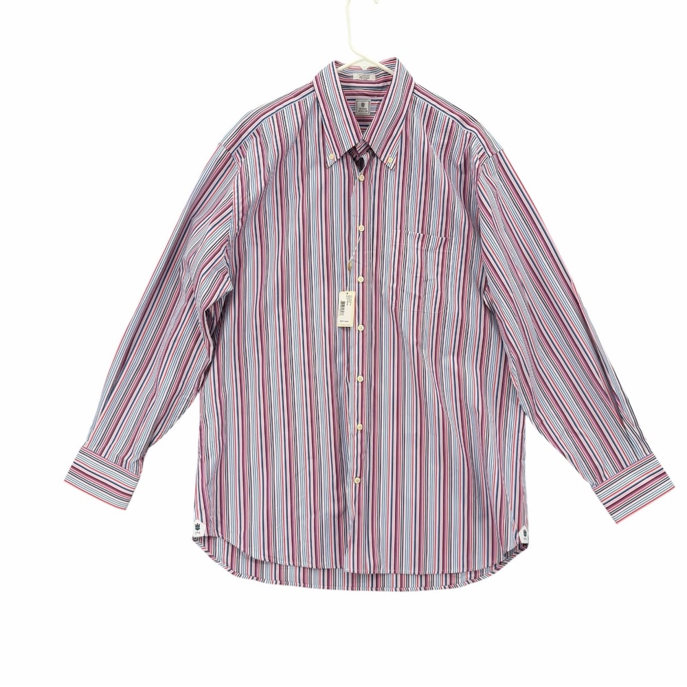 Peter Millar Multi Stripe Button Down Shirt Size 17 43 Classic Fit Cotton NWT - Picture 2 of 16
